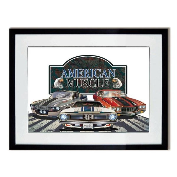 Yosemite Home Decor 40 x 30 in. American Muscle 3D Collage Framed Wall Art 3220023